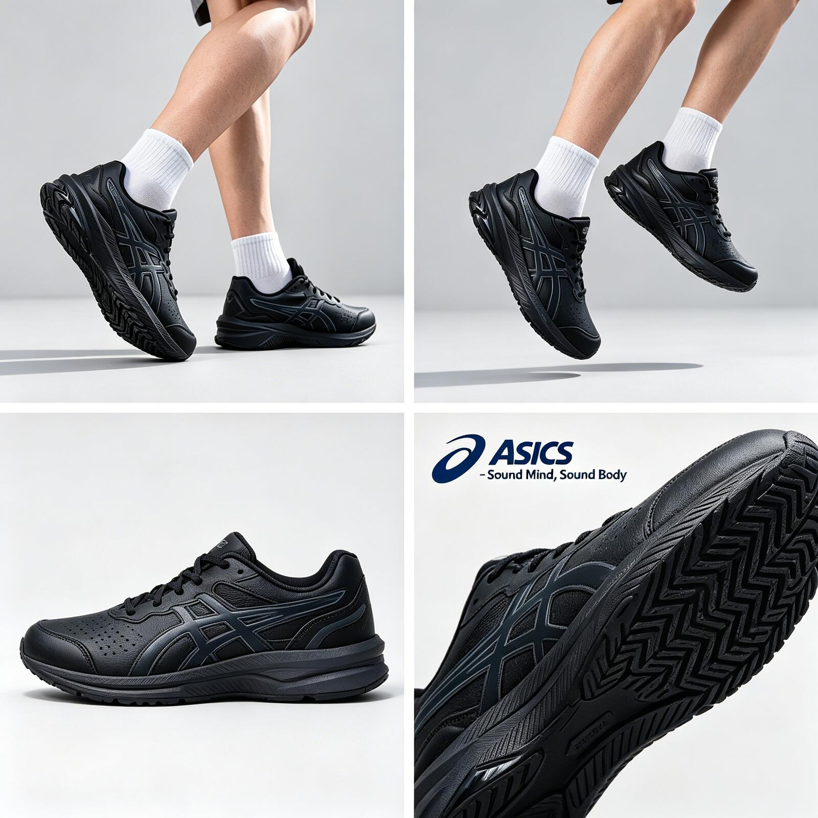 Running Gear Asics - ASICS Men Running Shoes Leather Upper