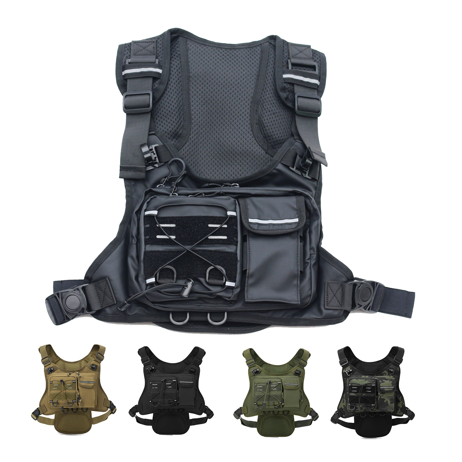Running Gear Bag For Men - Tactical Vest Chest Bag Lightweight Adjustable