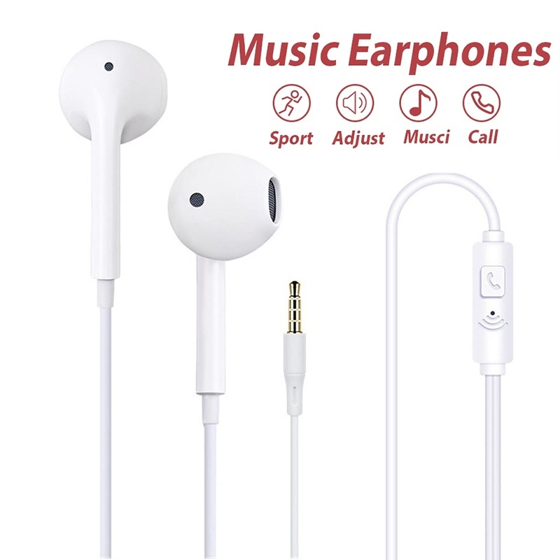 Running Gear Headphones - 3.5mm Wired Earphone With Mic Heavy