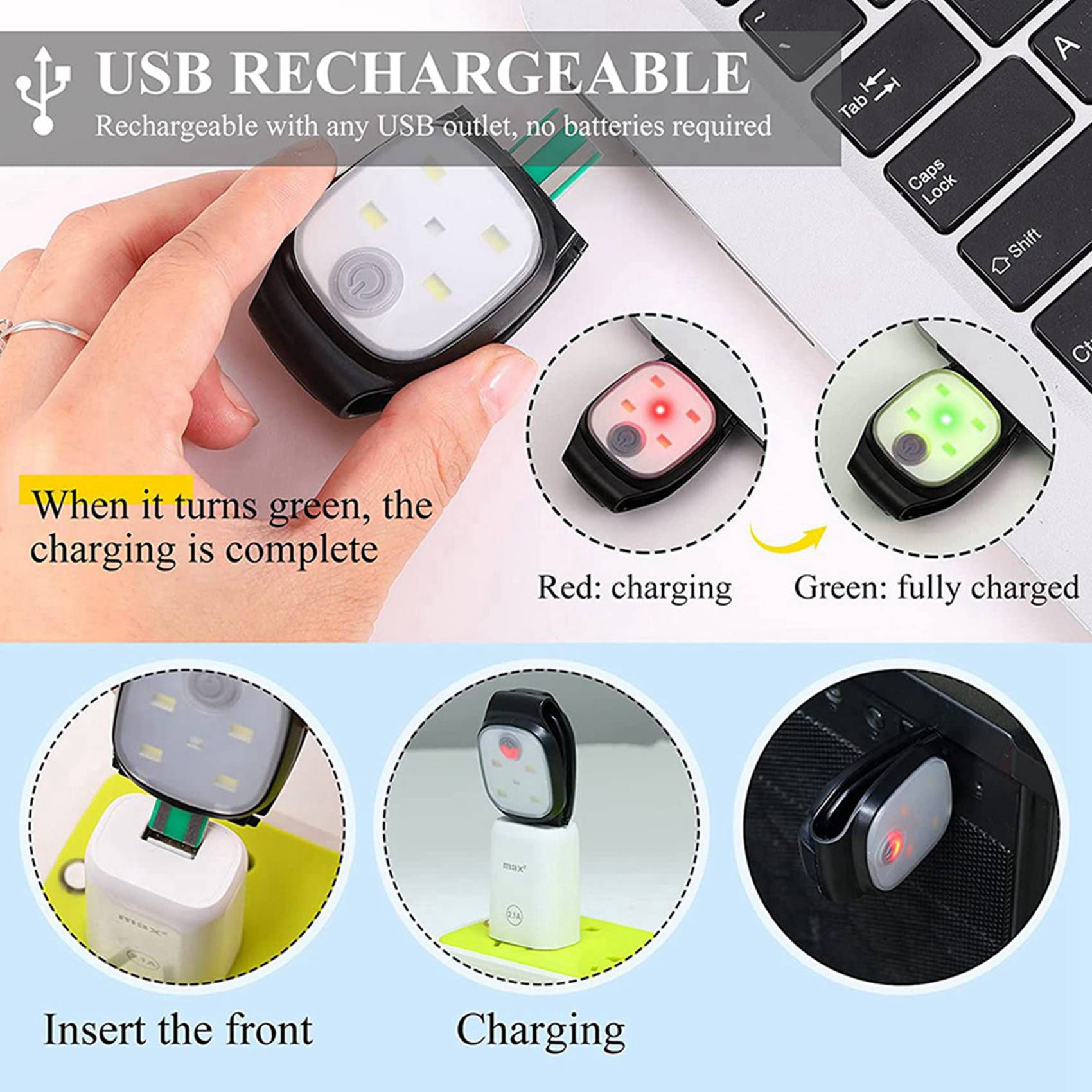 Running Gear Lights - ABUP-3X Outdoor Night Clip On Running