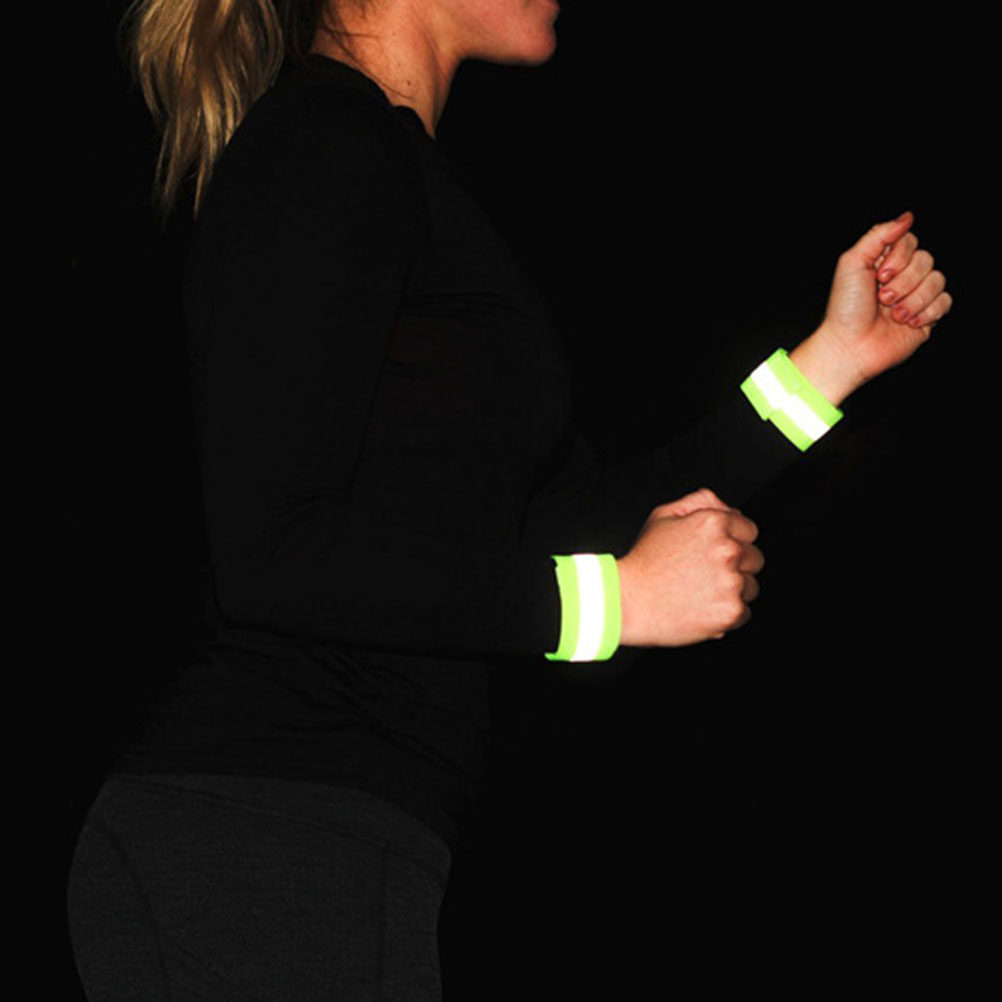 Running Gear For Night - 4Pcs Adjustable Reflective Bands Wrist Ankle