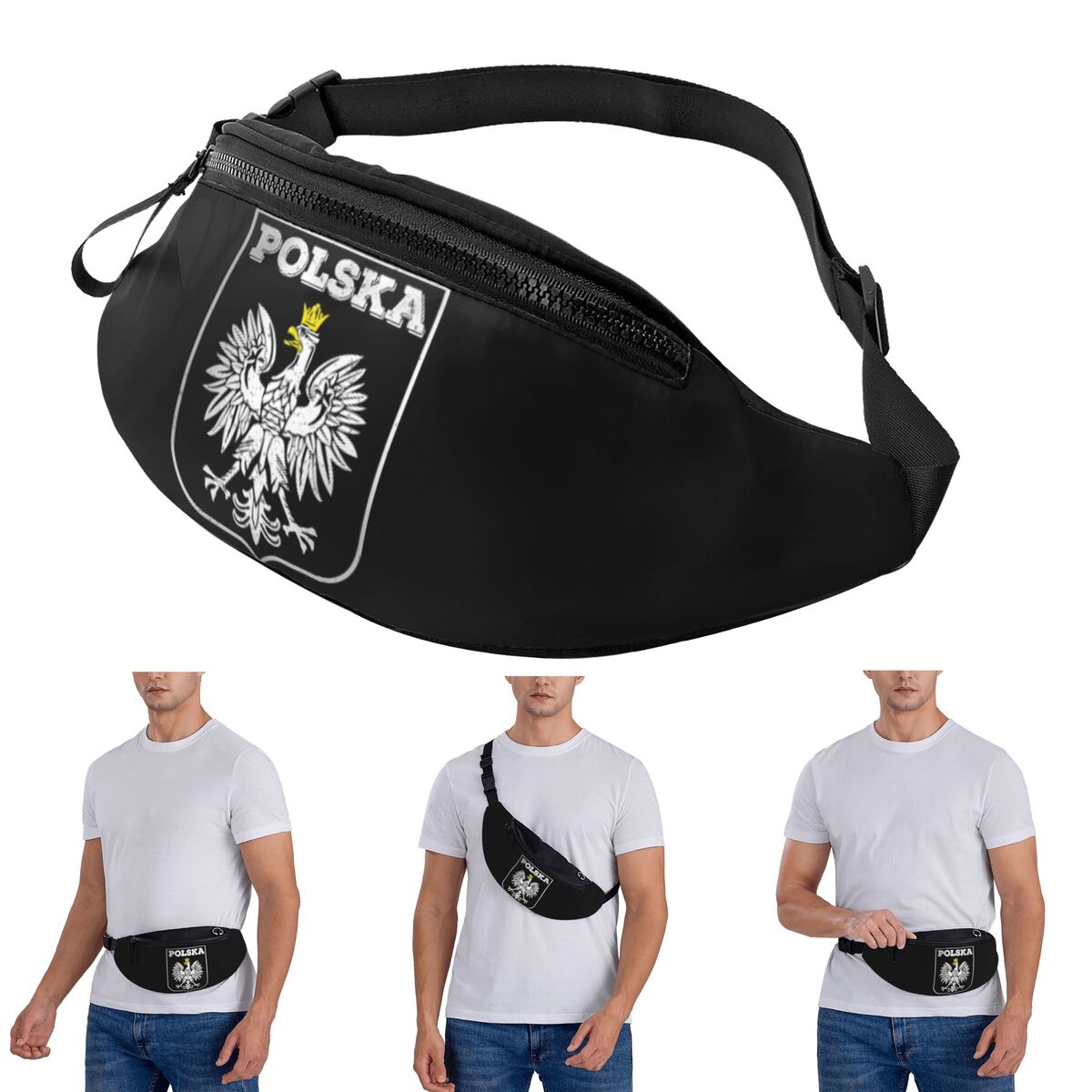 Running Gear Bag For Men - Crossbody Waist Bag Polska Logo Eagle
