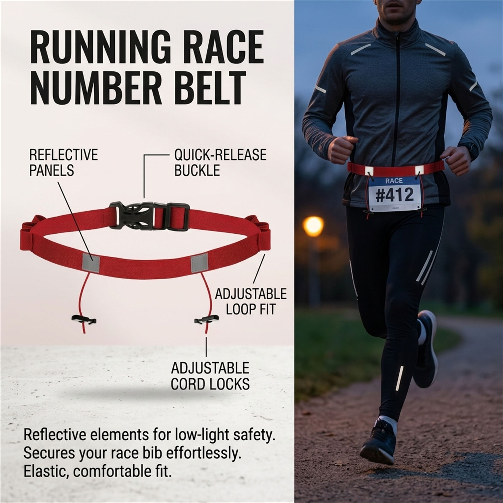 Reflective Race Bib Belt for T - đánh giá và giá Running Gear Belt