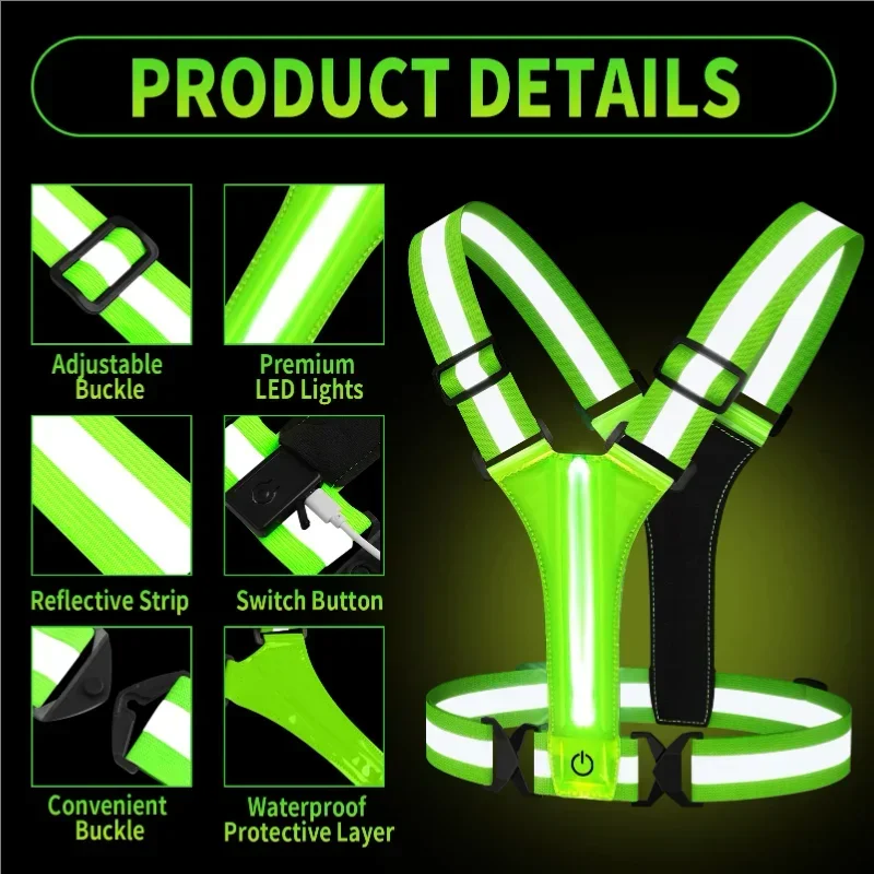 LED Reflective Vest Running Ge - đánh giá và giá Running Gear Lights