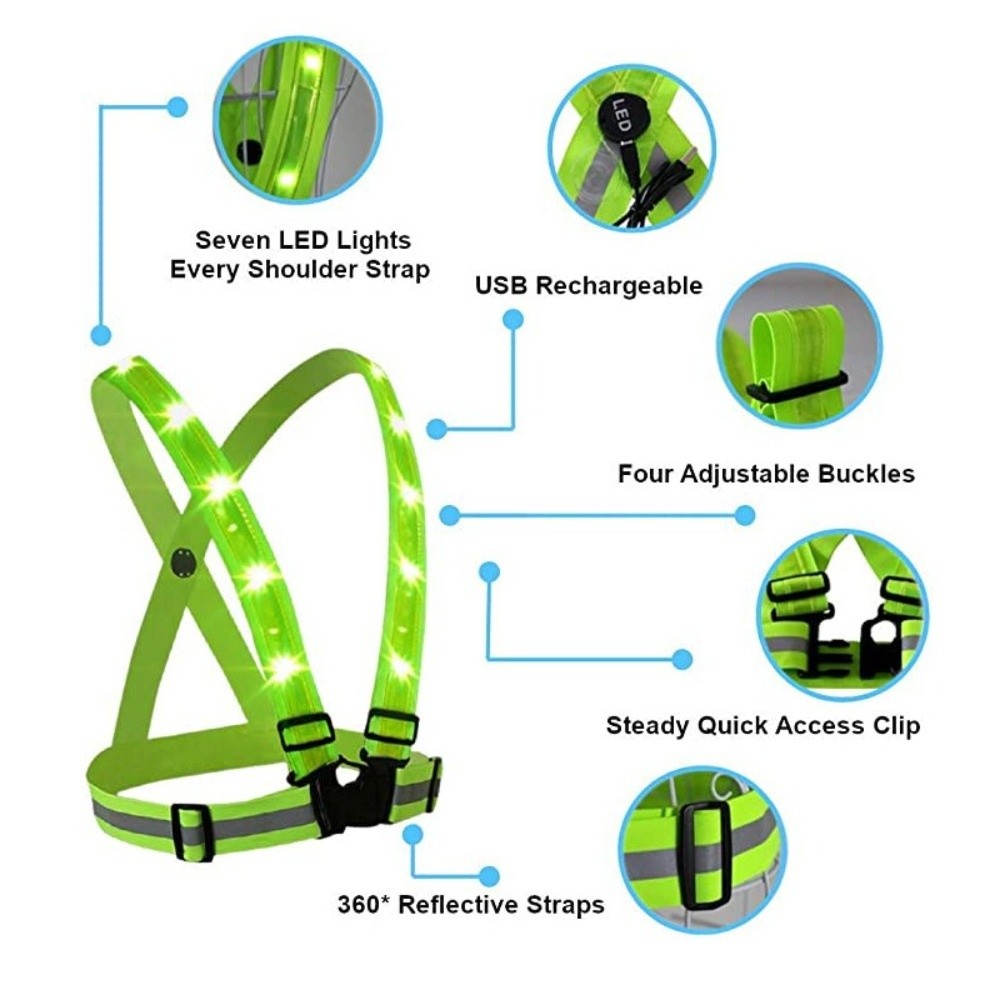 New Polyester LED Safety Vest  - đánh giá và giá Running Gear Lights