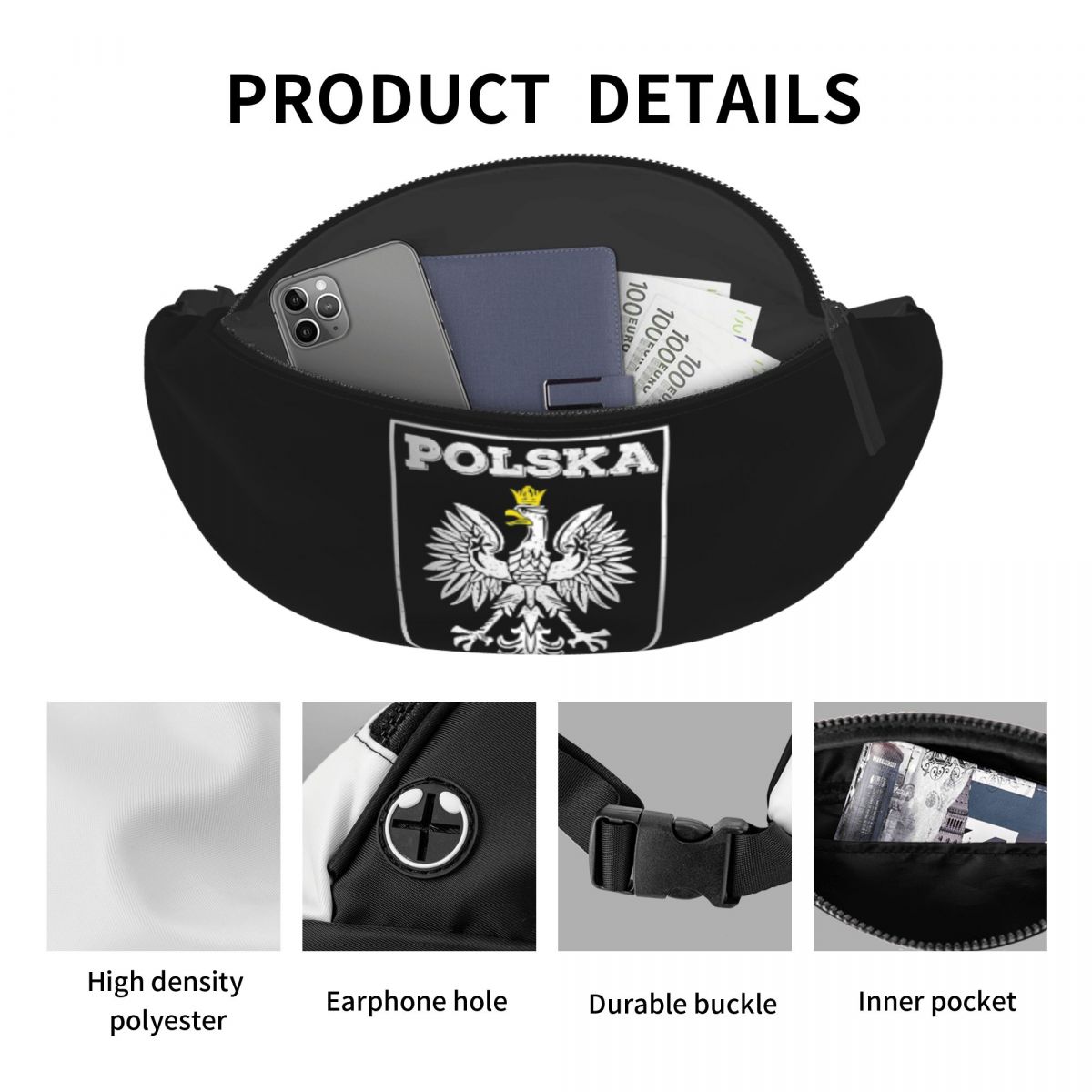 Crossbody Waist Bag Polska Log - đánh giá và giá Running Gear Bag For Men
