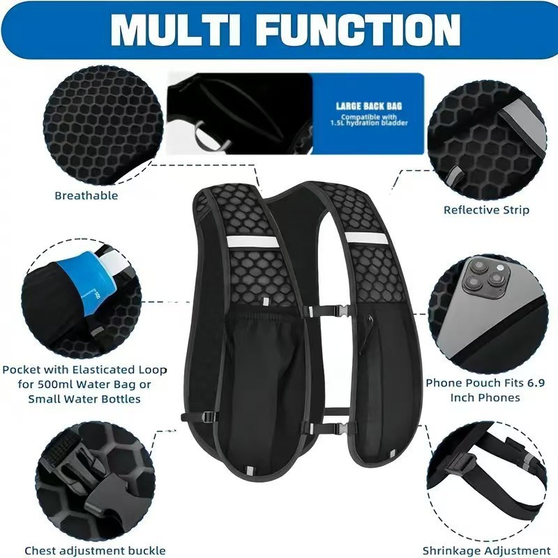 Hydration Backpack Vest for Ru - đánh giá và giá Running Gear Bag For Men